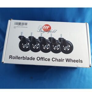 BF Brightfield 3" Rollerblade Office Chair Wheels Casters 7/16"x 7/8" Stem Black